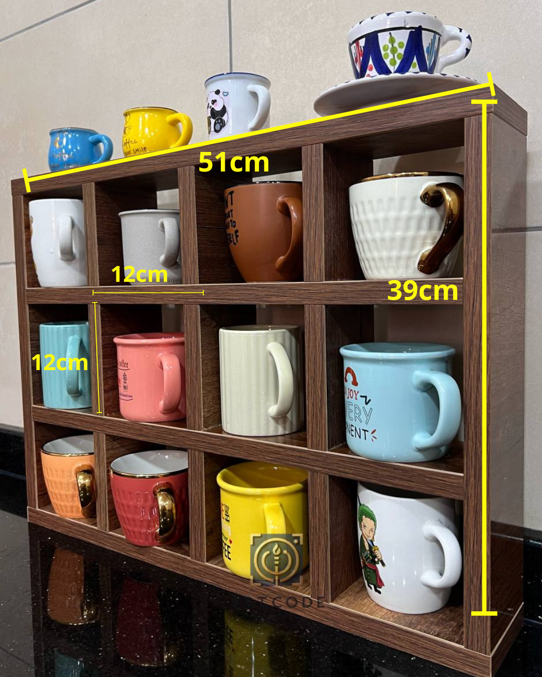 منظم أكواب خشبي