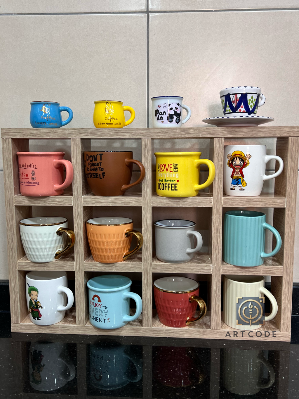 منظم أكواب خشبي