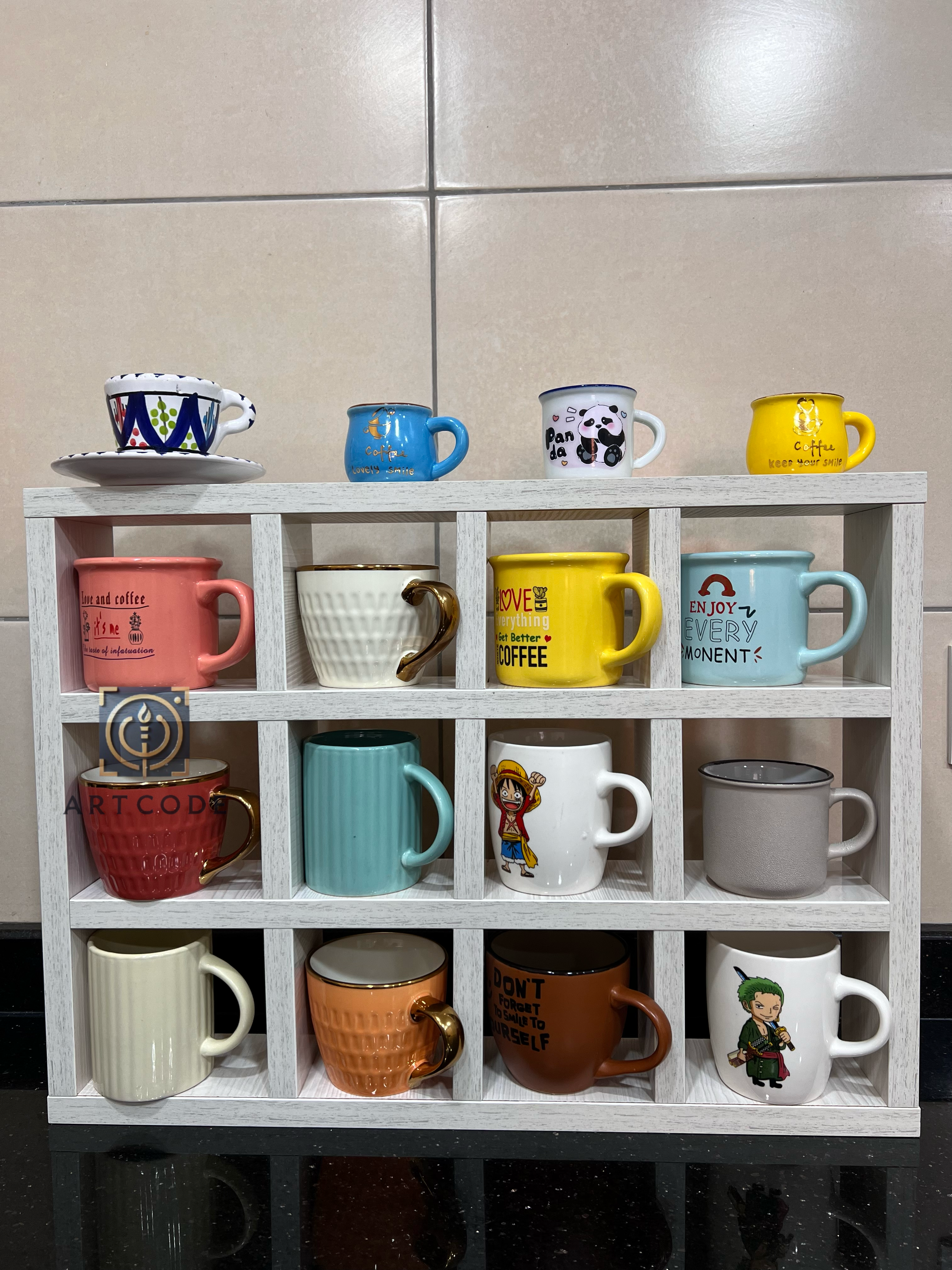 منظم أكواب خشبي