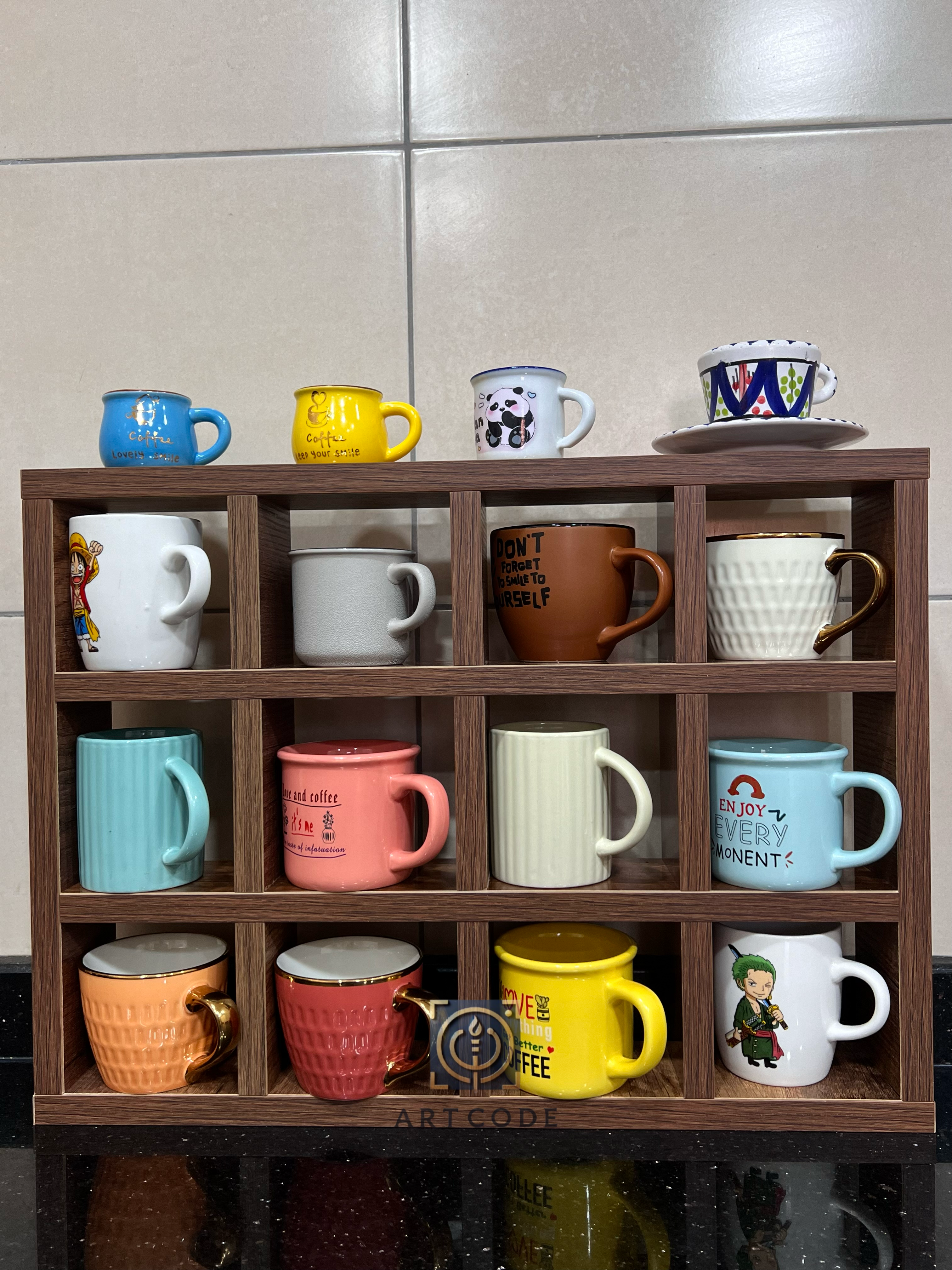 منظم أكواب خشبي